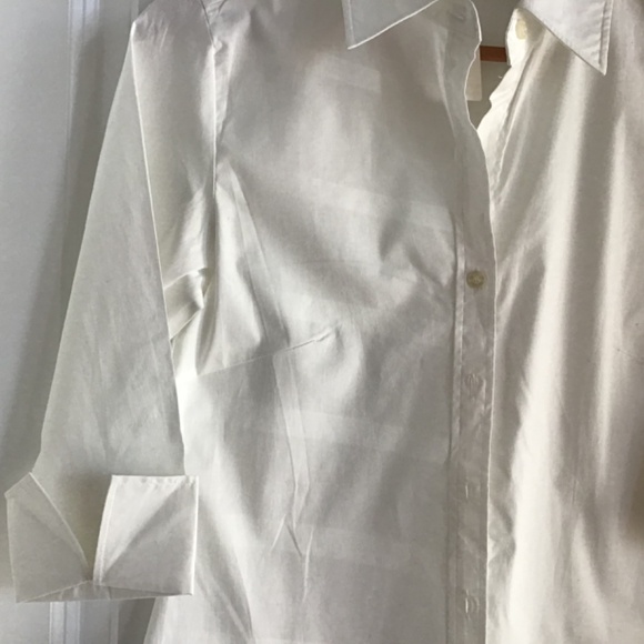 Suzyshier White 3/4 length sleeve white blouse size M - Picture 4 of 7
